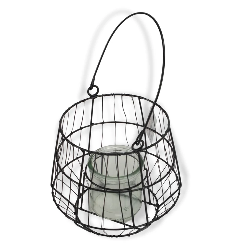 Fém mécsestartó füllel fekete