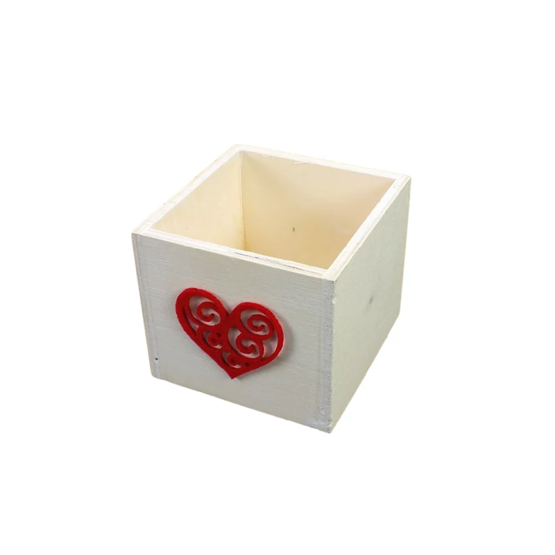 Dekoláda fehér kocka szívecskével 9x9cm