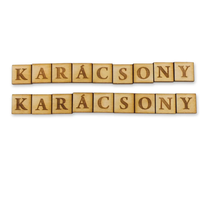 Natúr fa négyzetek - KARÁCSONY felirattal