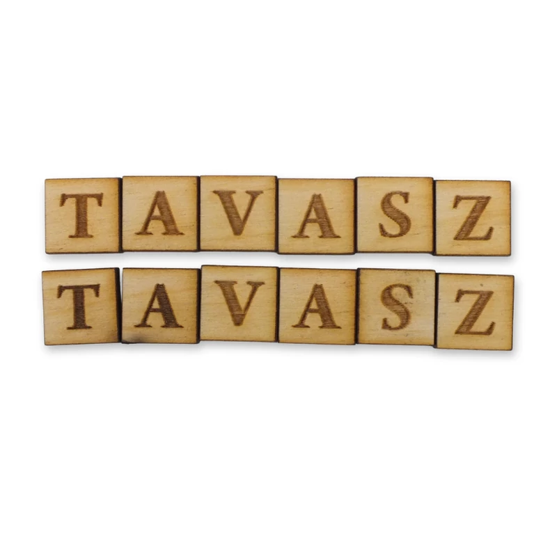 Natúr fa négyzetek - TAVASZ felirattal