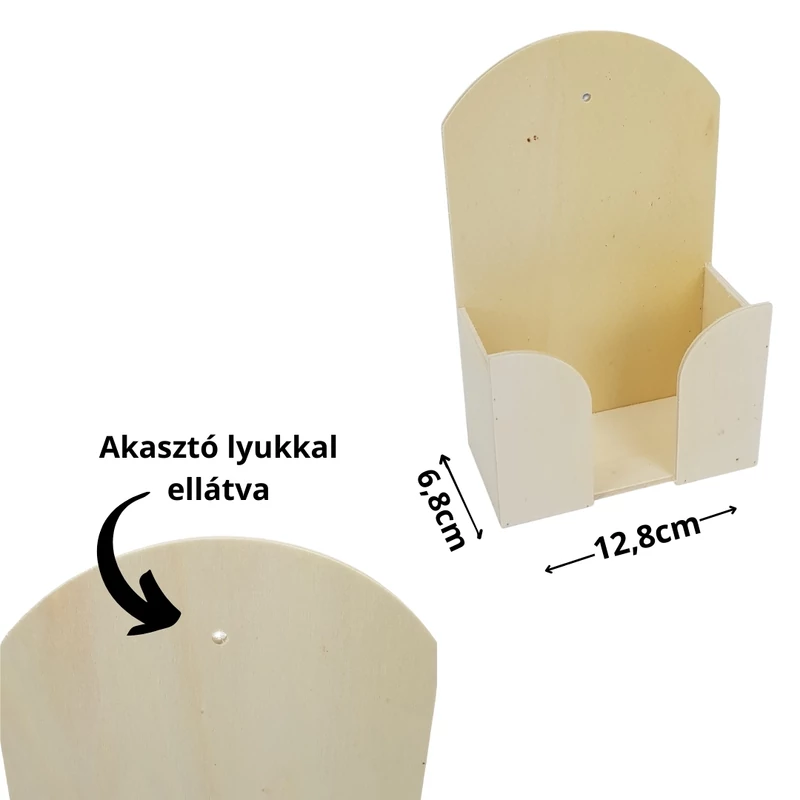 Natúr kis papírzsepi tartó 12,6cm