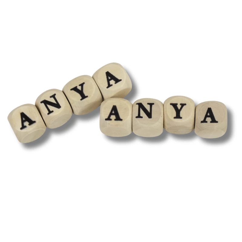  Nyomtatott fa  dobókocka natúr - ANYA felirattal 2szett/csomag