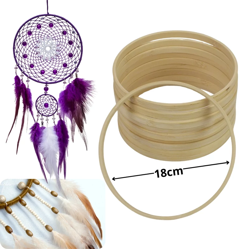 Fa karika álomfogóhoz, makraméhoz 18cm*1cm 10db/csomag
