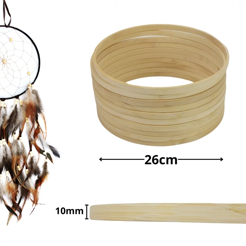 Fa karika álomfogóhoz, makraméhoz 26cm*1cm 10db/csomag