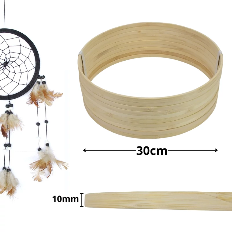 Fa karika álomfogóhoz, makraméhoz 30cm*1cm 10db/csomag