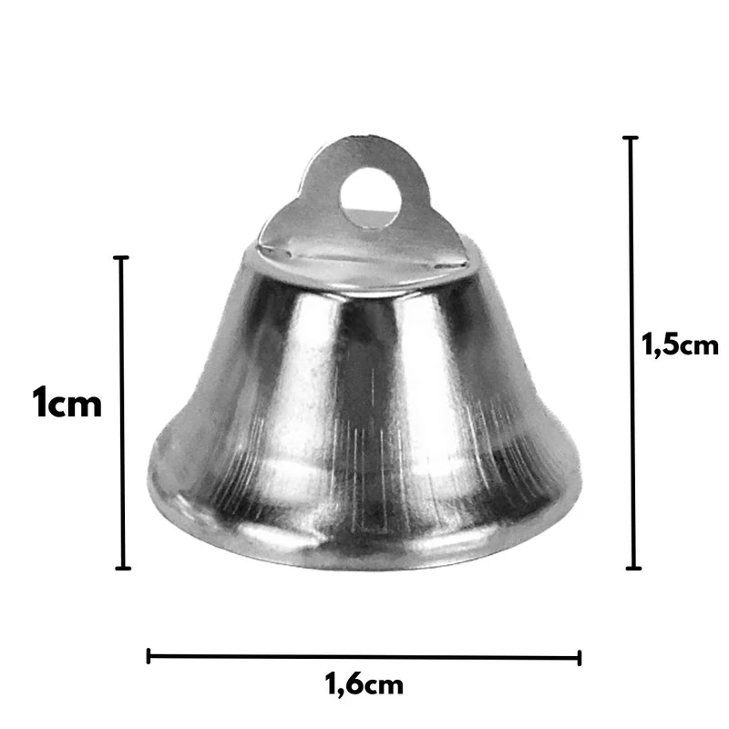 Fém csengő ezüst 1,6cm 30db/cs