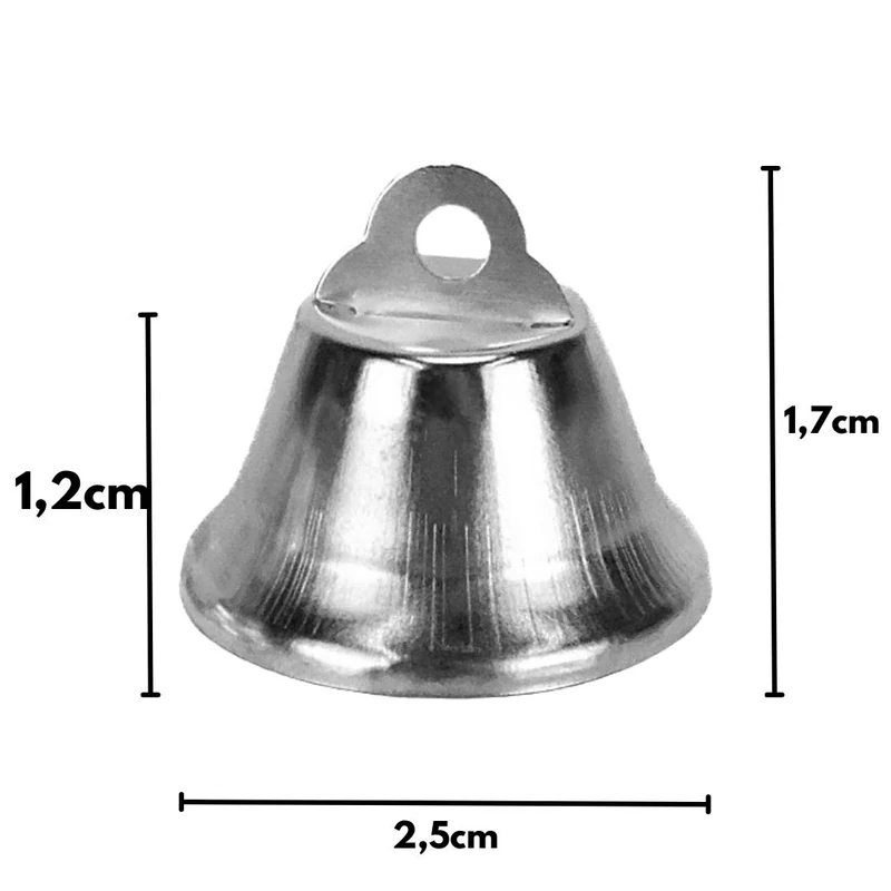 Fém csengő ezüst 2,5cm 30db/cs