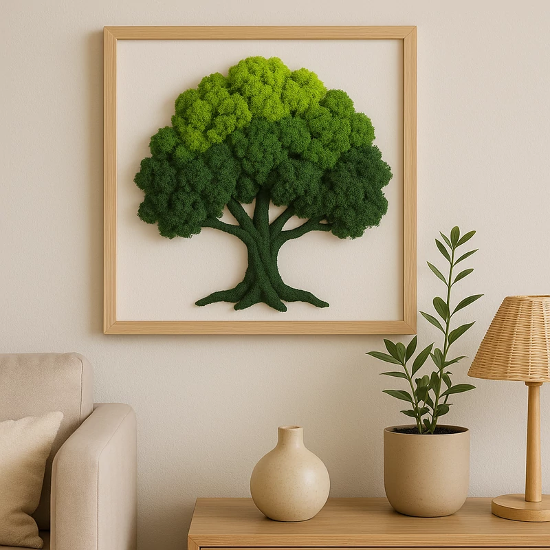 Élethű moha selyemhatású szálakból- friss mohazöld