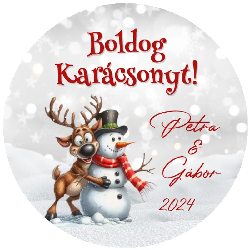 Matrica - Egyedi szöveggel ellátott, személyre szabott, karácsonyi 