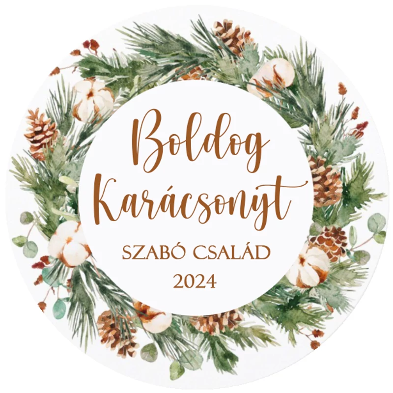 Matrica - Egyedi szöveggel ellátott, személyre szabott, karácsonyi 