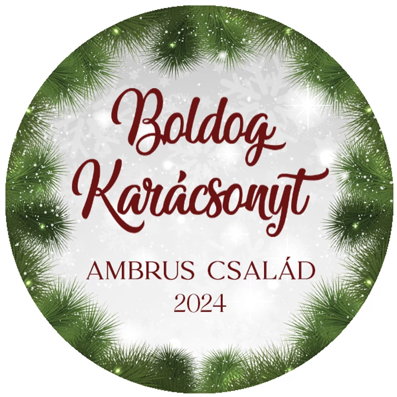 Matrica - Egyedi szöveggel ellátott, személyre szabott, karácsonyi 