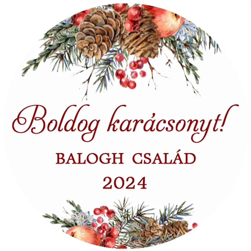 Matrica - Egyedi szöveggel ellátott, személyre szabott, karácsonyi 