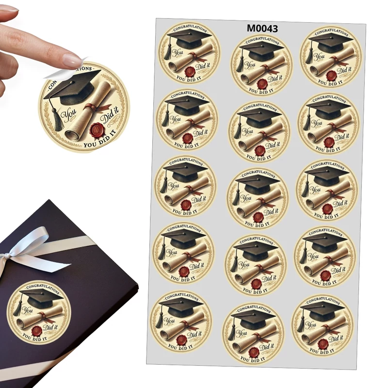 Matrica - Ballagási kerek matrica - You did it 15db/lap