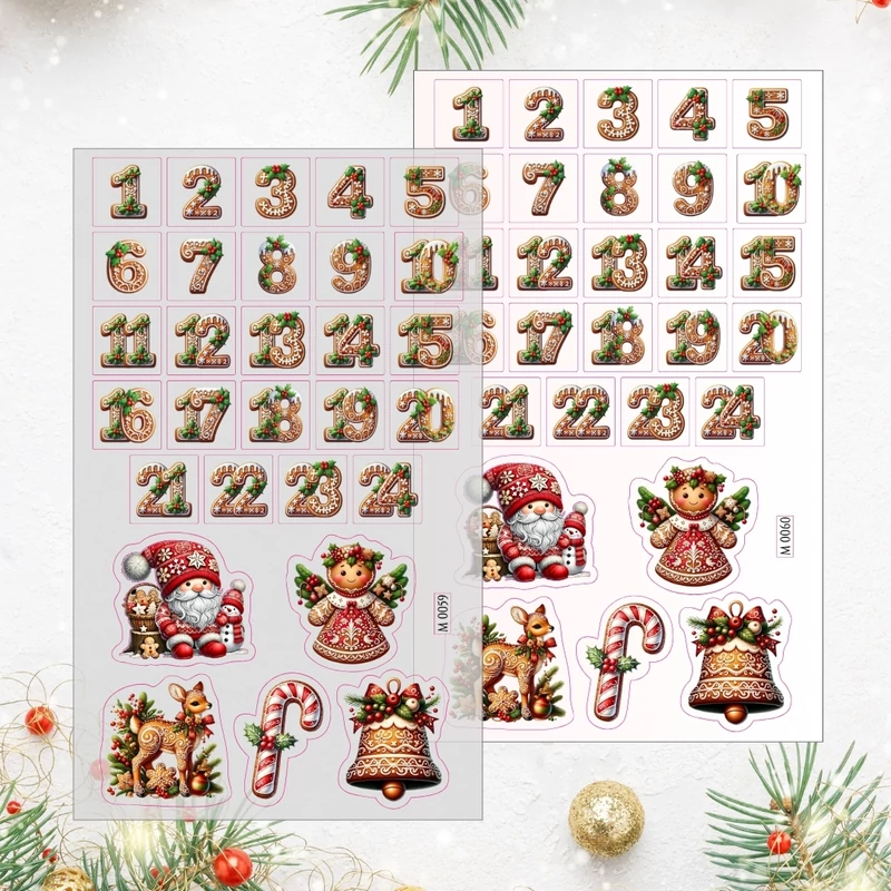 Matrica - Mézi adventi készülődés - fehér 29db/lap