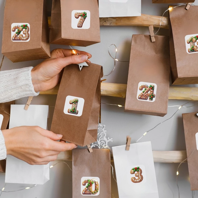 Matrica - Mézi adventi készülődés - fehér 29db/lap