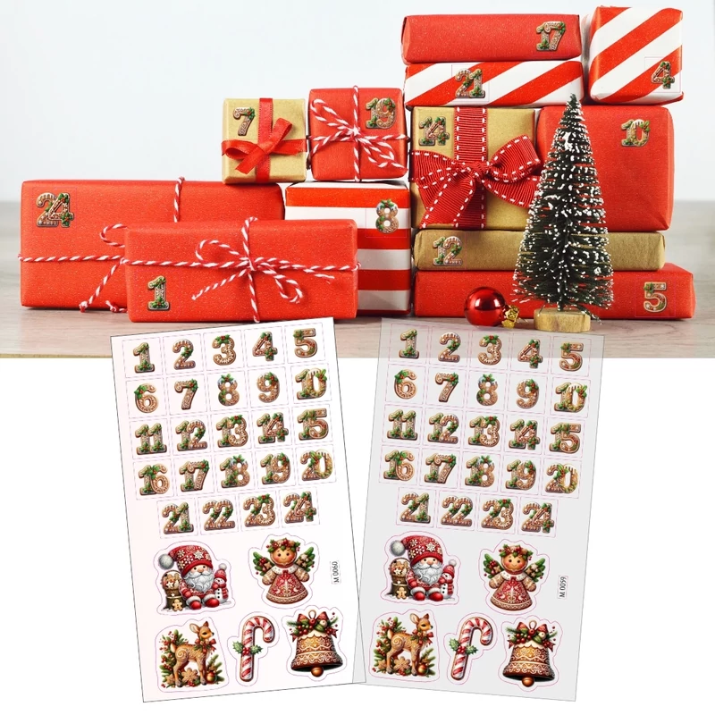 Matrica - Mézi adventi készülődés - fehér 29db/lap