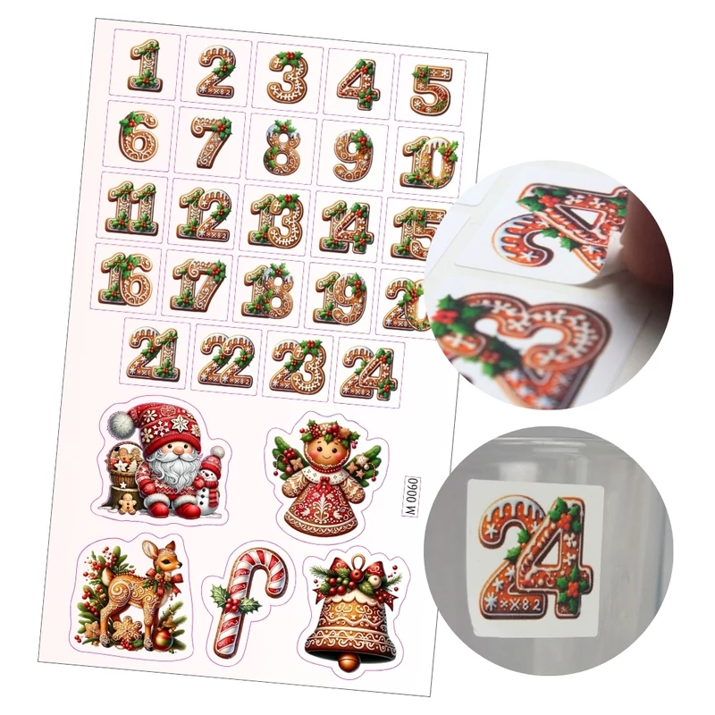 Matrica - Mézi adventi készülődés - fehér 29db/lap