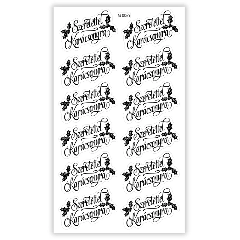 Matrica -Ajándékcsomagra matrica Szeretettel K. - átlátszó 12db/lap