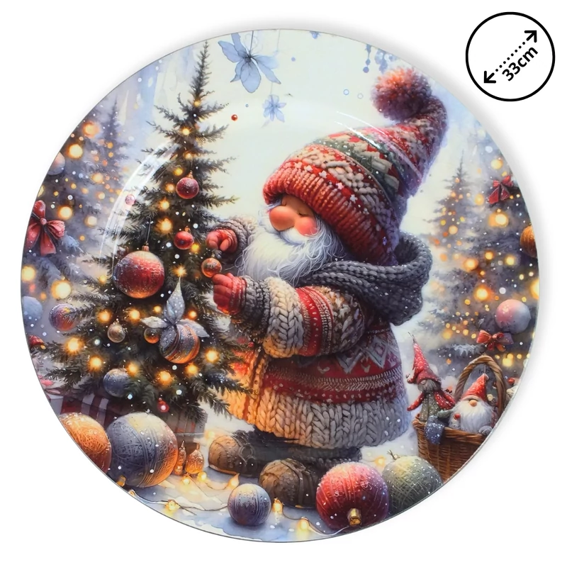 Műanyag karácsonyi kerek tálcák 33cm - Kosárbolt.hu