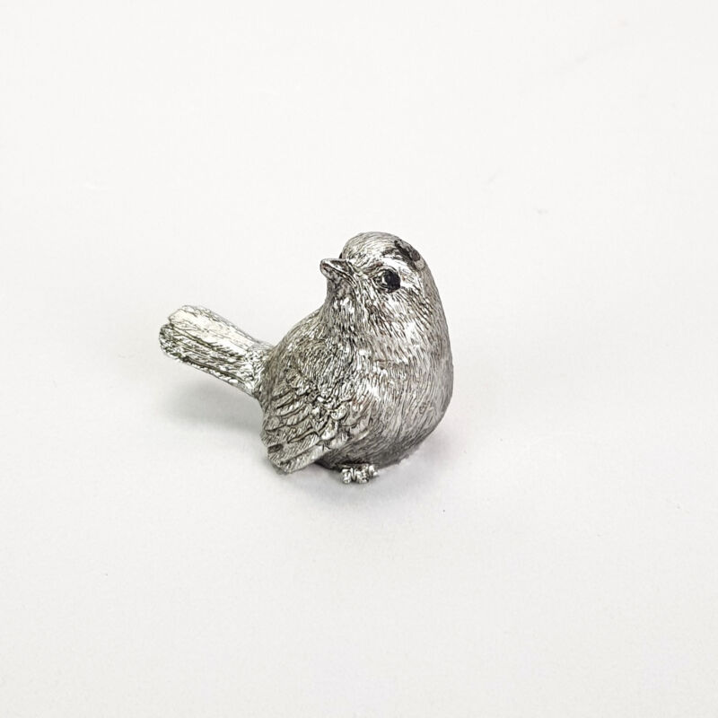 Ezüst madárka kicsi fém 4cm - 1db