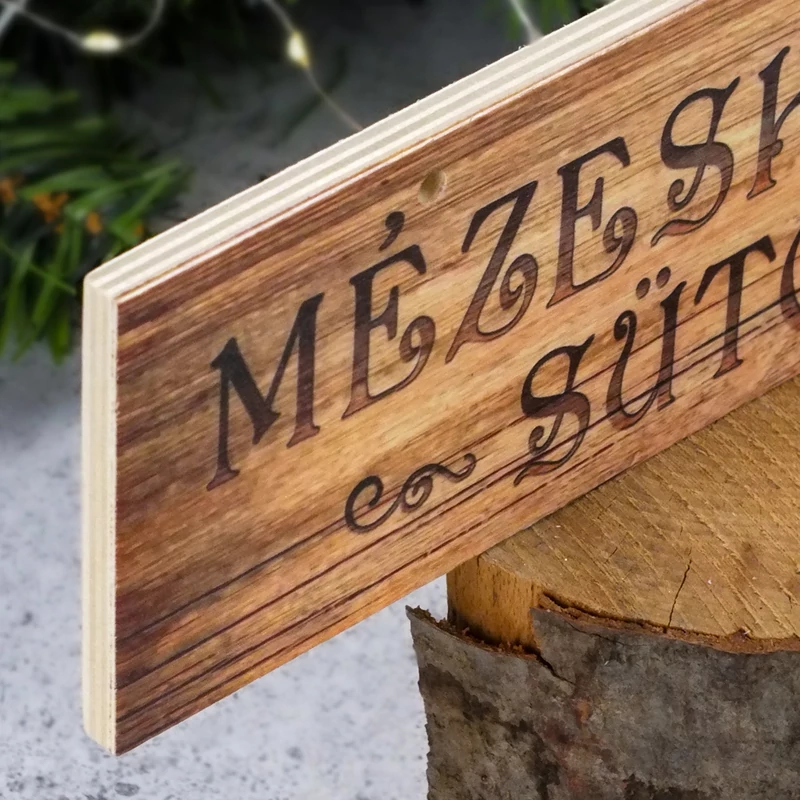 Nyomtatott fa nyíl - Mézeskalács sütöde 30cm