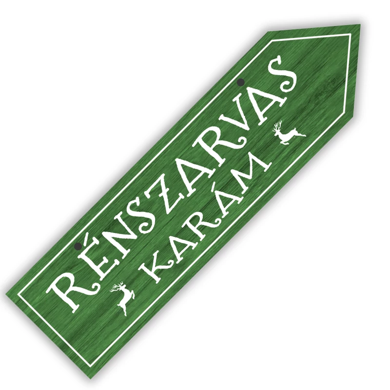 Rénszarvas karám fa nyíl 30 cm