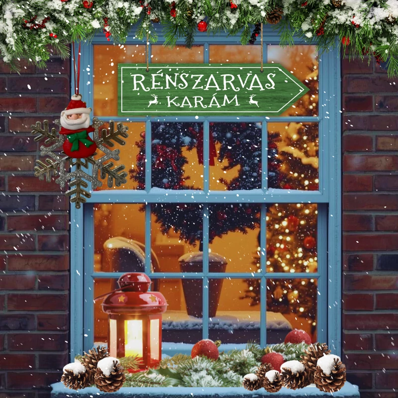 Nyomtatott fa nyíl - Rénszavas karám 30cm