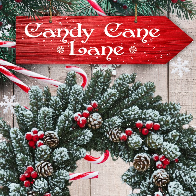 Nyomtatott fa nyíl - Candy Cane Lane 30cm
