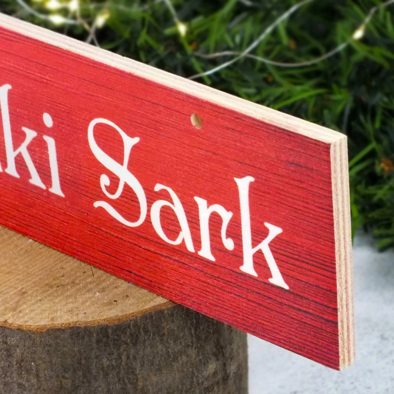 Nyomtatott fa nyíl - Északi sark piros 30cm