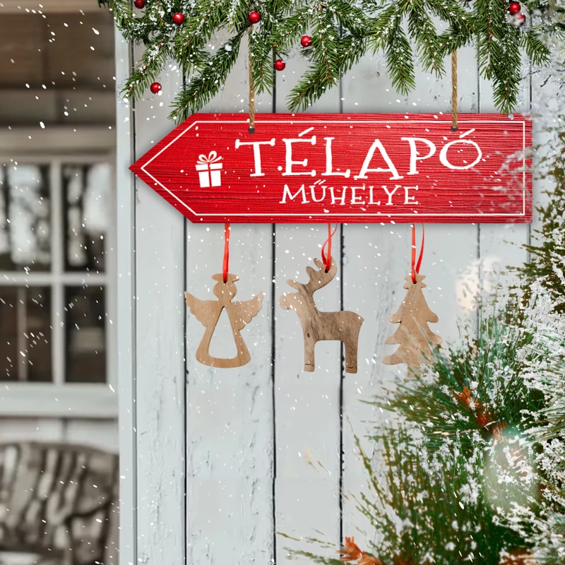 Nyomtatott fa nyíl - Télapó Műhelye 30cm