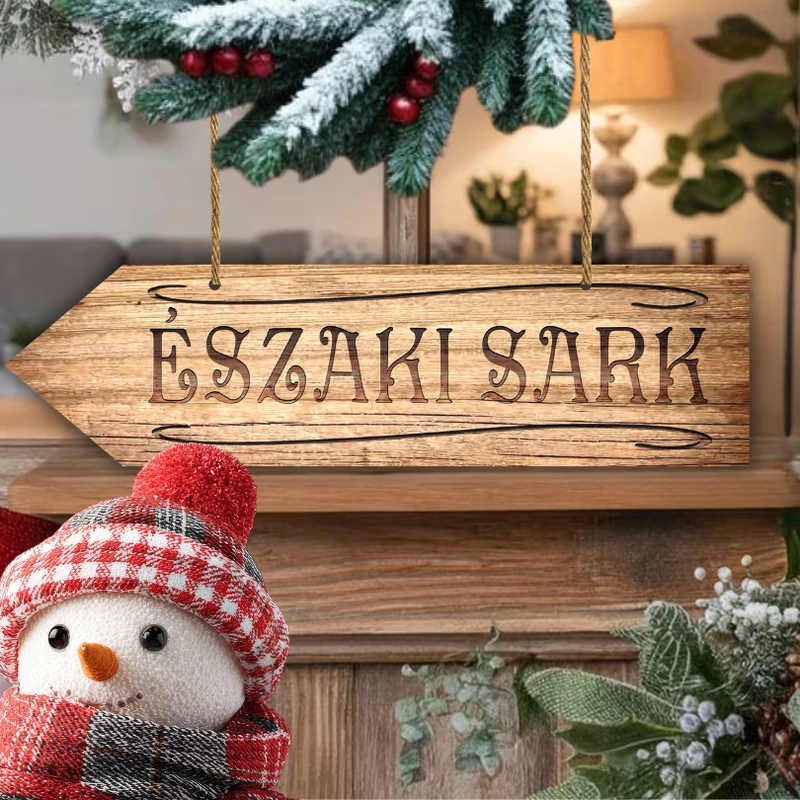 Nyomtatott fa nyíl - Északi sark barna 30cm
