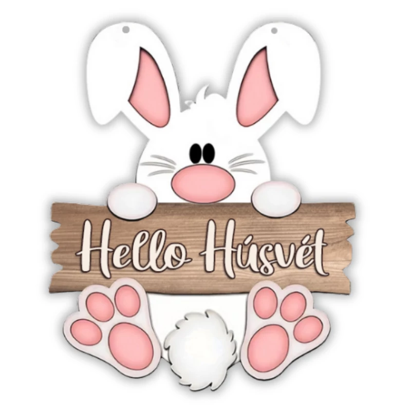 Hello húsvét nyúl dekorkarton