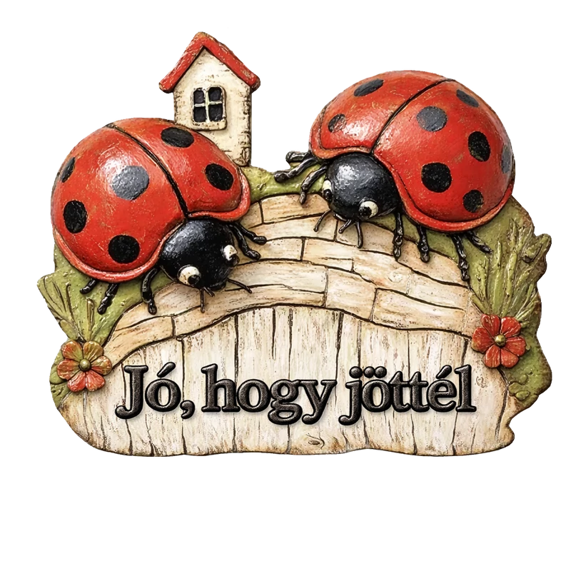 Jó, hogy jöttél katicás dekorkarton