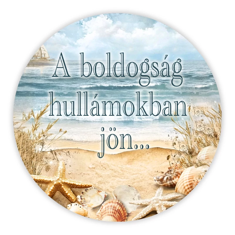 Nyomtatott fa tábla nyári tenger 11,8cm - saját gyártás dekor