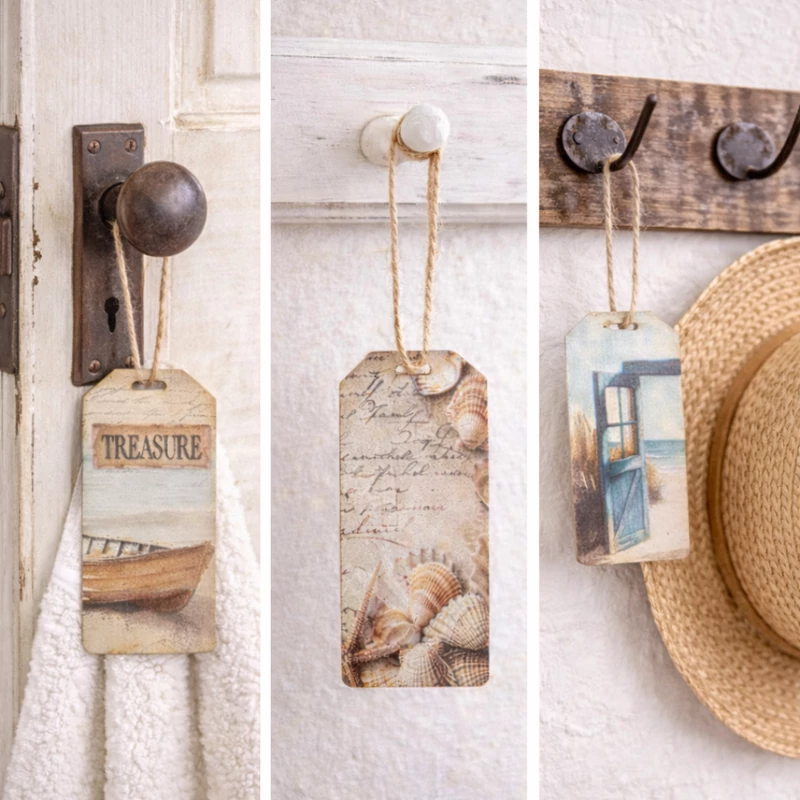 Nyomtatott dekorkarton - Nyári Tenger téma biléták 6db/csomag