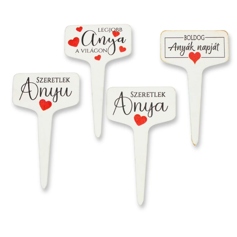 Fa beszúros tábla nyomtatott - Szeretlek Anyu 3db/csomag