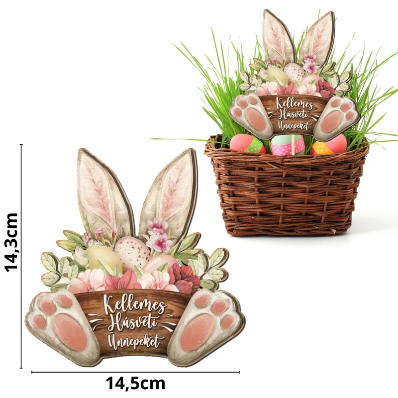 Nyomtatott dekorkarton - Nyuszi tappancsos húsvéti kosár