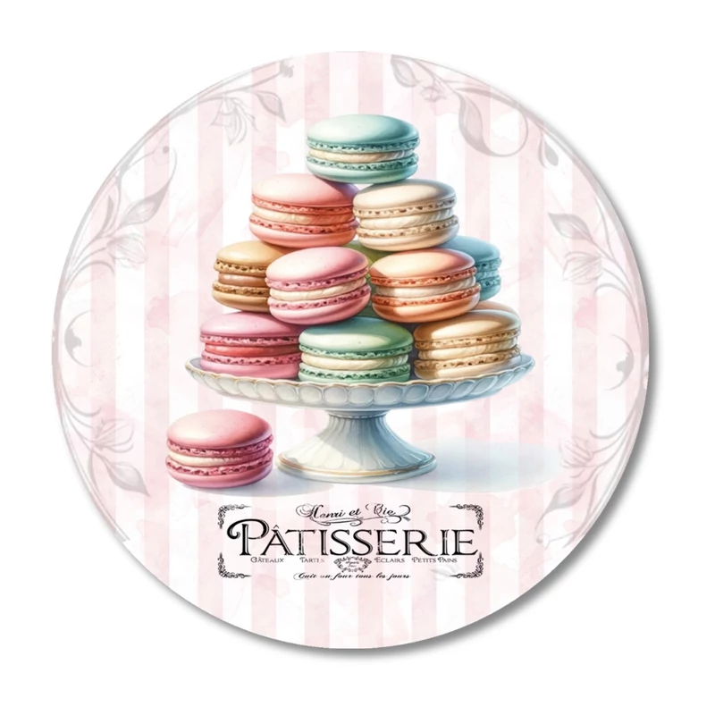 Nyomtatott fa tábla koszorú közép - Macaron 11,8cm