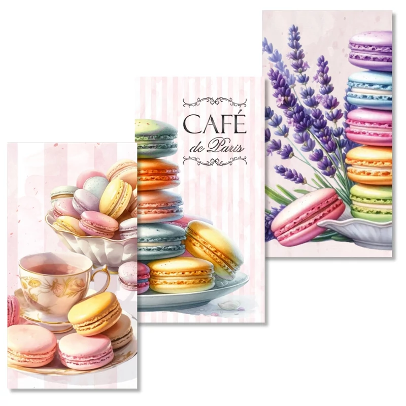 Nyomtatott dekorkarton - Macaronos táblák 3db/csomag