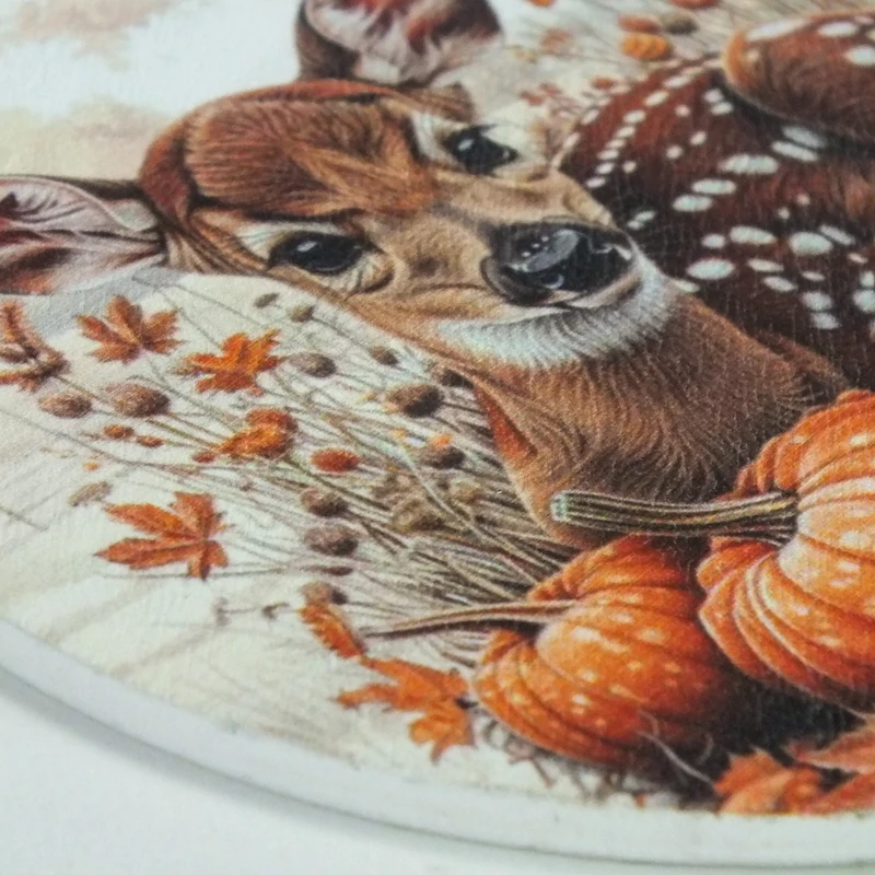 Nyomtatott fa tábla koszorú közép - Bambi welcome 14,8cm