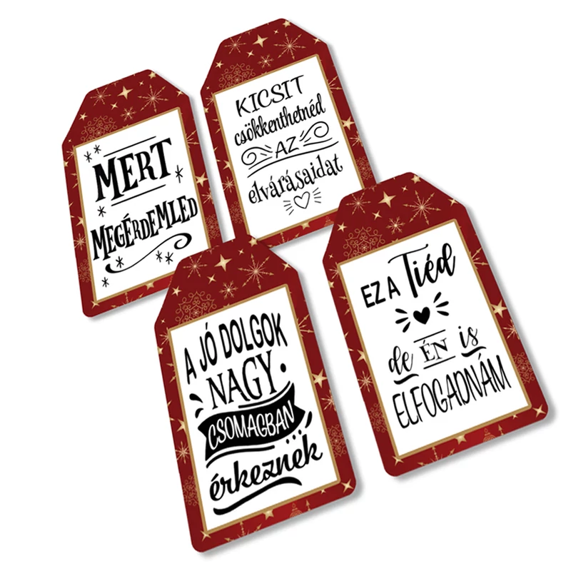 Ajándék kísérő táblák humoros 4db/csomag