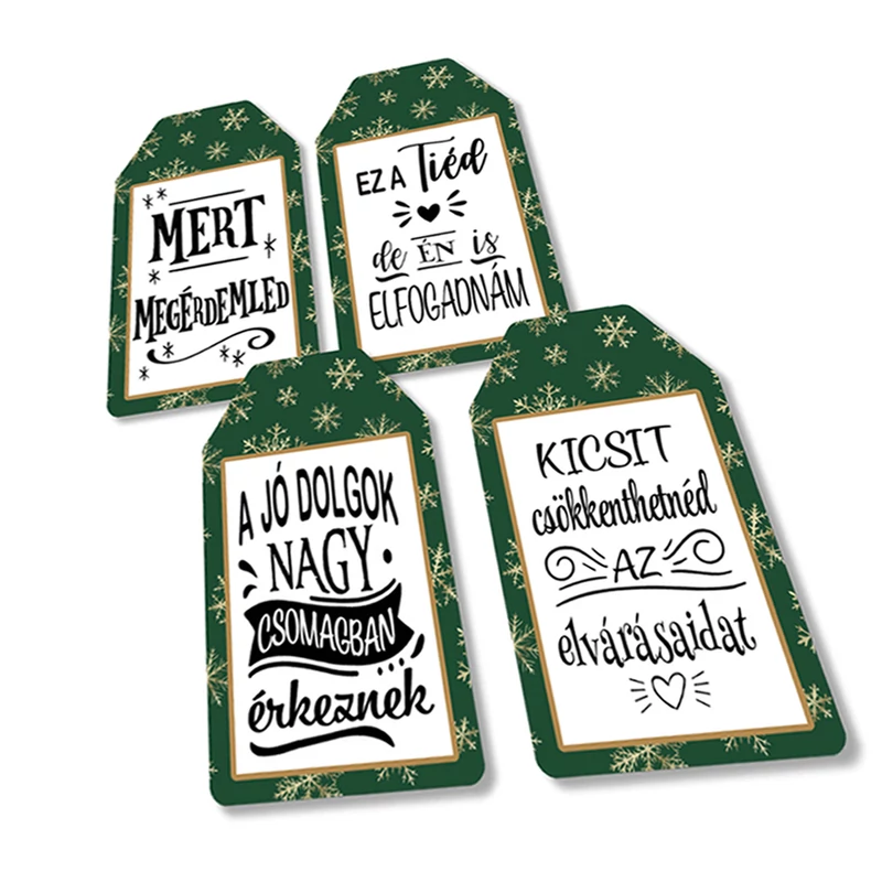 Ajándék kísérő táblák humoros 4db/csomag