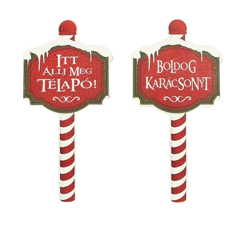 Nyomtatott dekorkarton - Karácsonyi megállító táblák 2db