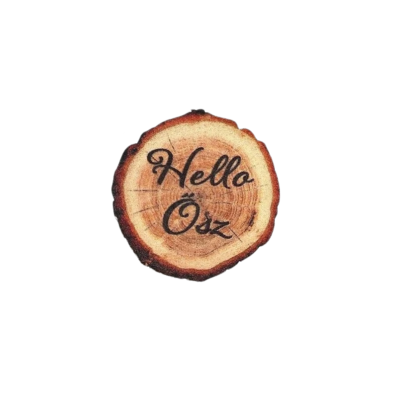 Nyomtatott dekorkarton - Hello Ősz fakorong 5db/csomag