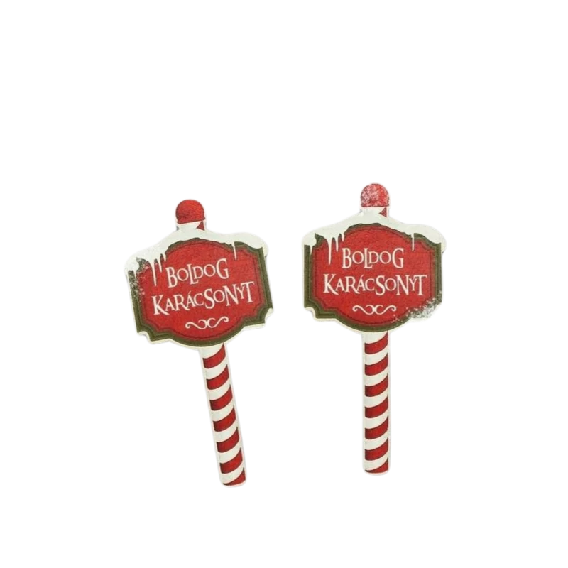 Nyomtatott dekorkarton - Karácsonyi megállító táblák 2db