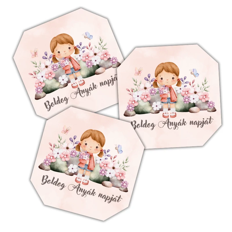 Nyomtatott dekorkarton - Boldog anyák napját tábla 3db