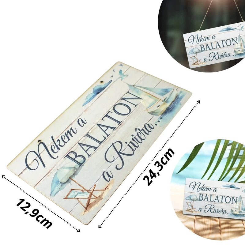 Nyomtatott dekorkarton - Nekem a Balaton.. tábla