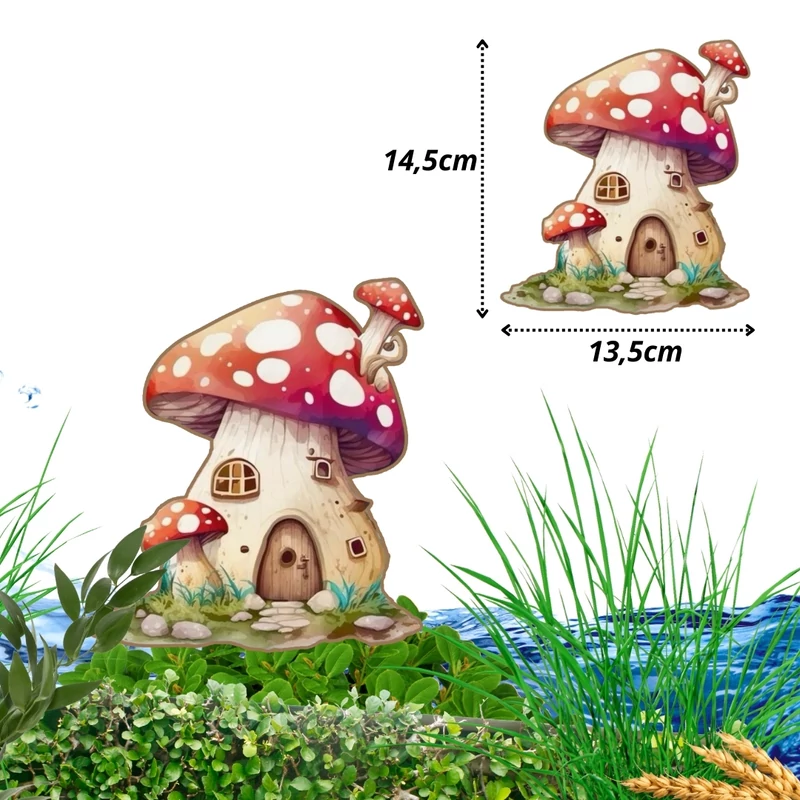 Nyomtatott dekorkarton - Piros gombaház