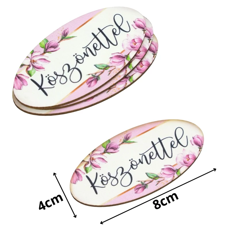 Nyomtatott dekorkarton - Köszönettel ovál 3db/csomag