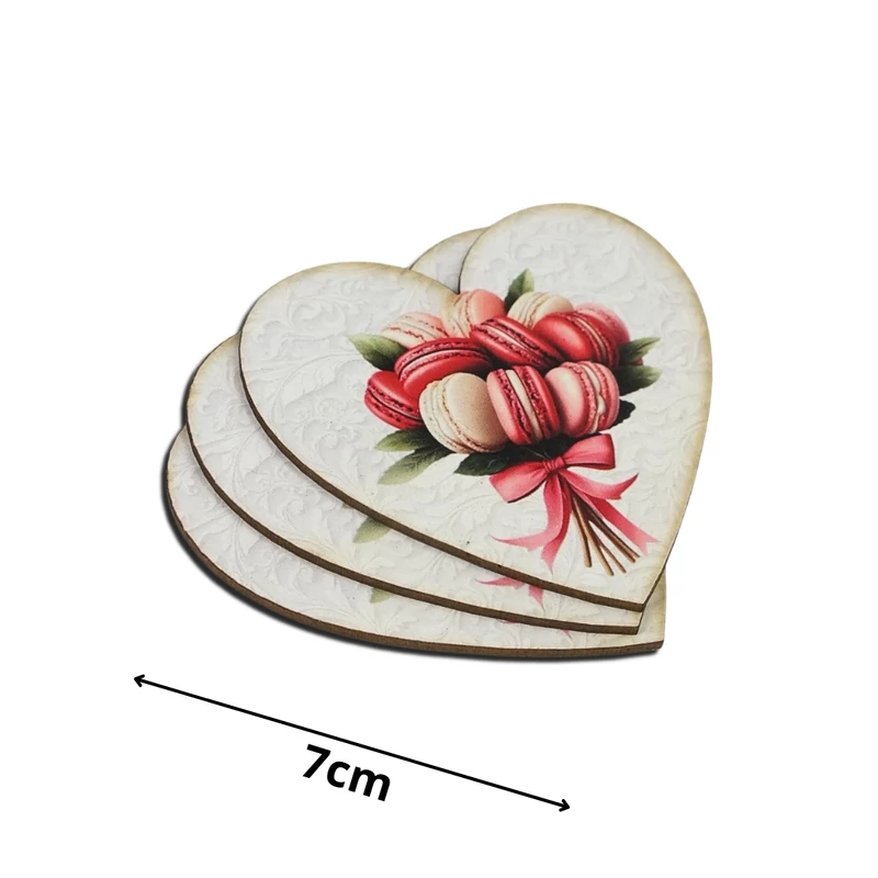 Nyomtatott dekorkarton - Szív táblák 3db/cs Macaron csokor